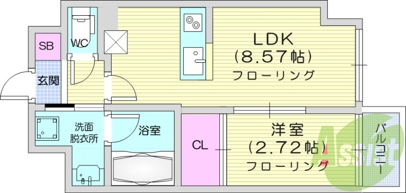 1LDK、カウンターキッチン、防犯カメラ、温水洗浄便座