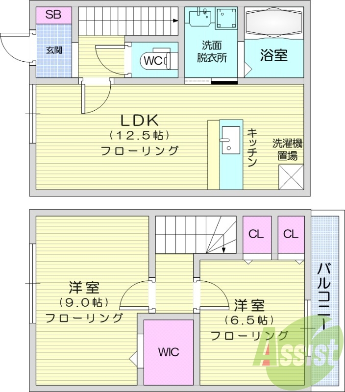 2LDK、追い焚き、温水洗浄便座、エアコン