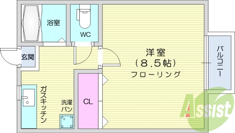 1K、ウォシュレット、モニターホン、エアコン