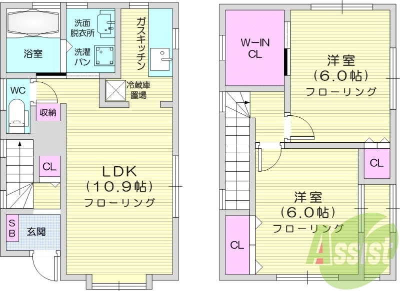 2LDK、追焚機能、浴室乾燥、エアコン。