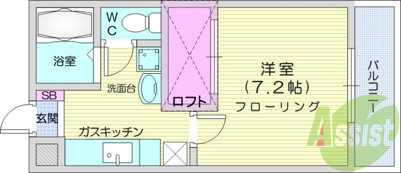 1*、シューズボックス、バス・トイレ別室
