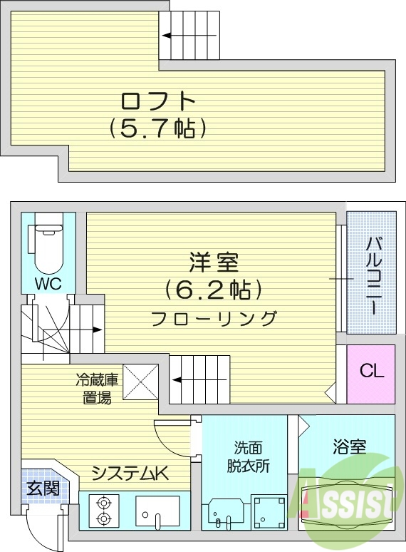 1K、防犯シャッター、バストイレ別、温水洗浄便座、エアコン
