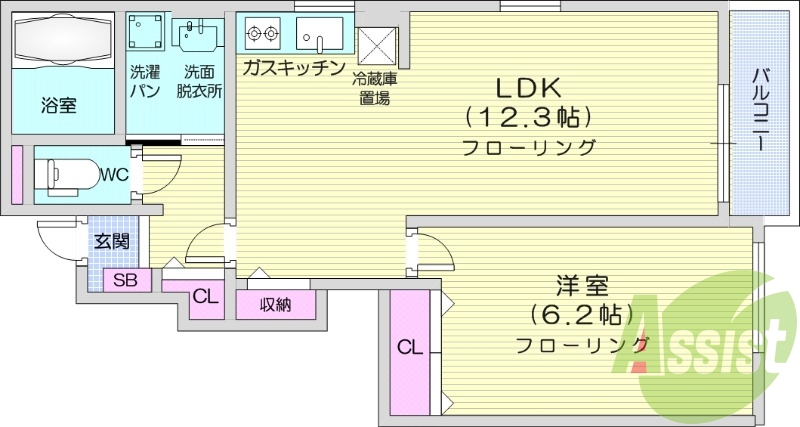 １LDK、追い炊き付、浴室乾燥機、TVインターホン