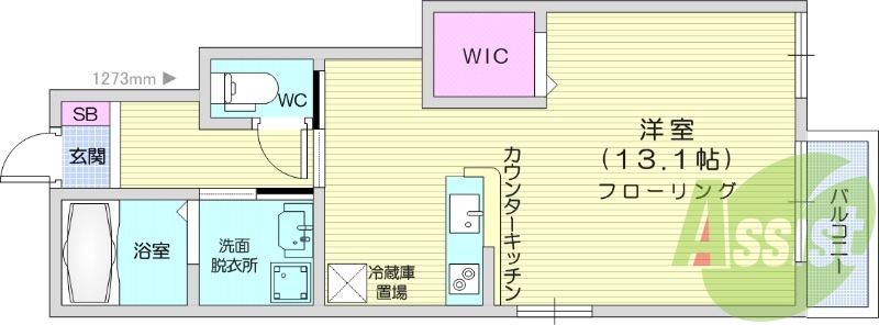 １R、モニターホン、カウンターキッチン、追炊き機能
