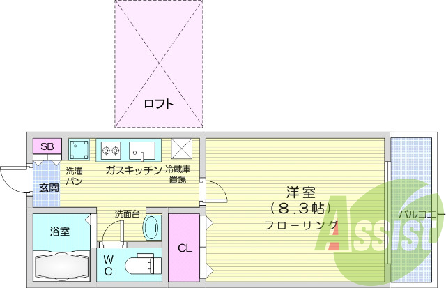 1K、独立洗面台、エアコン、バストイレ別、インターホン