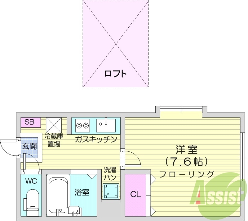 1Ｋ、インターネット無料、家具家電付き、シューズボックス