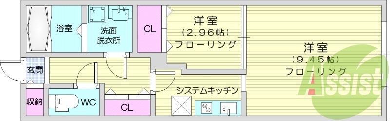 1LDK、ネット無料、浴室乾燥機、追い焚き機能、エアコン。