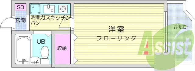 1R、エアコン、オートロック、エレベーター