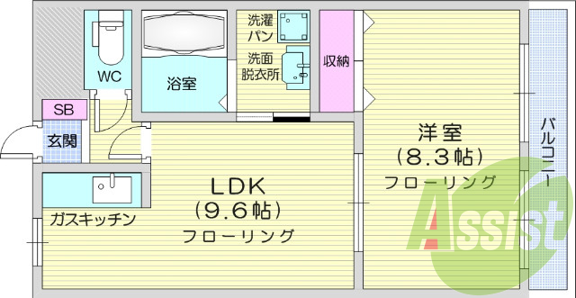 1ＬＤＫ、ペット相談可、追い焚き、ネット無料