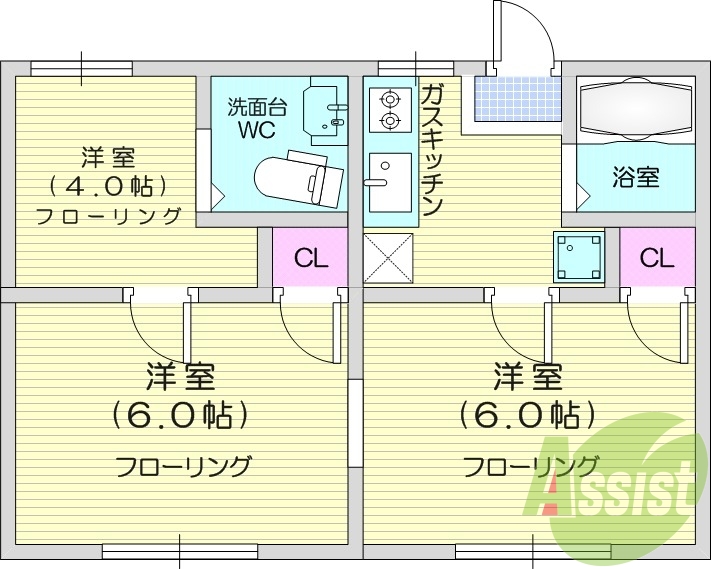 3K、エアコン、室内洗濯機置き場、トイレ浴室別、収納