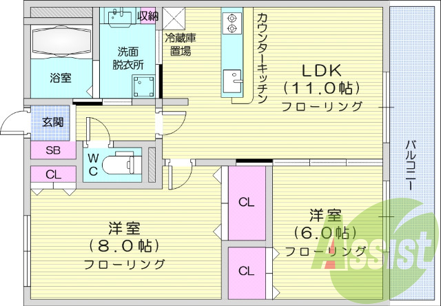2ＬＤＫ、追焚、浴室乾燥機、オートロック、ＴＶ付インターホン