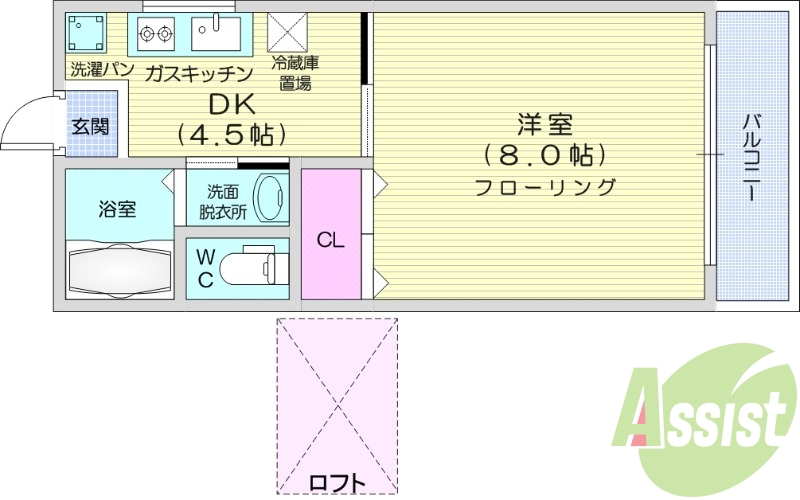 １K・バストイレ別・インターネット無料・エアコン