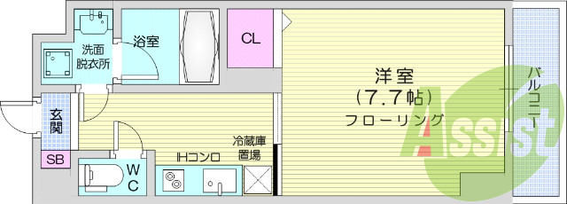１K、浴室乾燥、追い焚き、ネット無料、宅配ボックス、エアコン