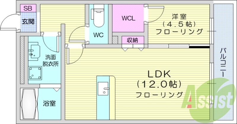 1LDK、オートロック、システムキッチン、インターネット無料