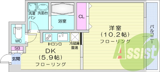 1K・オートロック・バストイレ別・エアコン