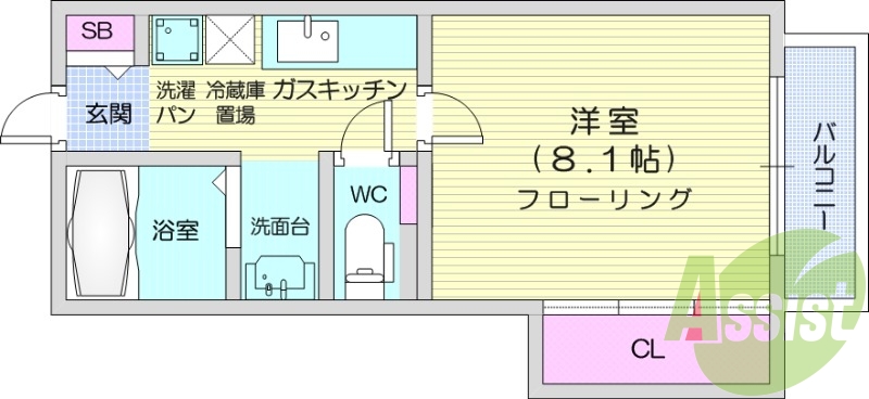 1K、シャンプードレッサー、追い焚き機能付