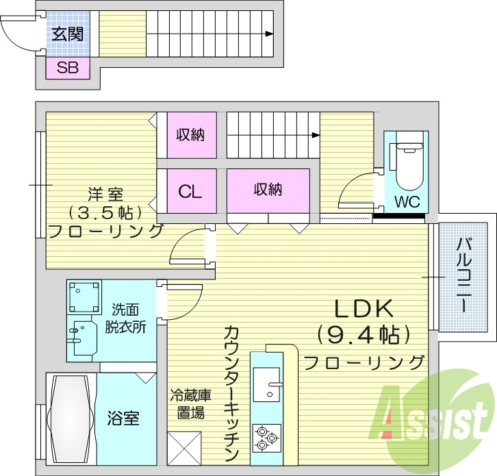 1ＬＤＫ、カードキー、デジタル放送、住宅用火災警報器、給湯