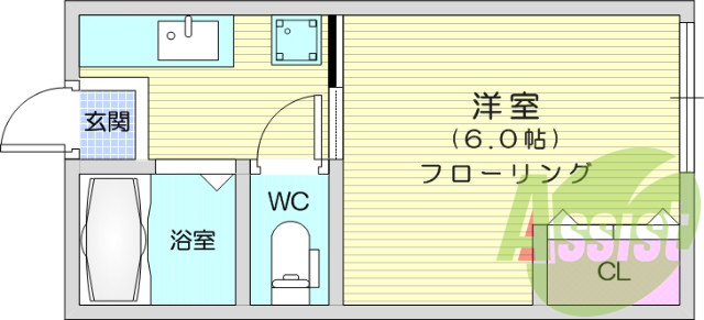 1k、エアコン、室内洗濯機置場、トイレ浴室別、収納