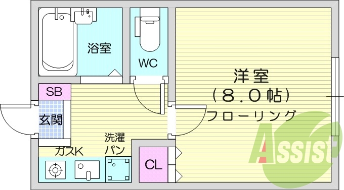 1K、バストイレ別、収納スペース、モニタ付きインターフォン