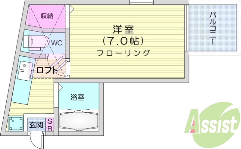 1K、温水洗浄便座、インターネット使用料無料です。