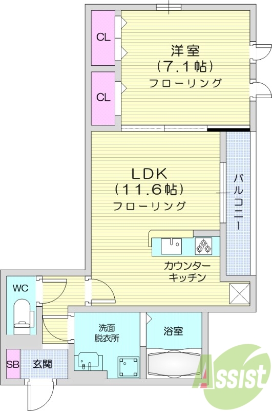 1LDK、ペット相談、ネット不要、オートロック。