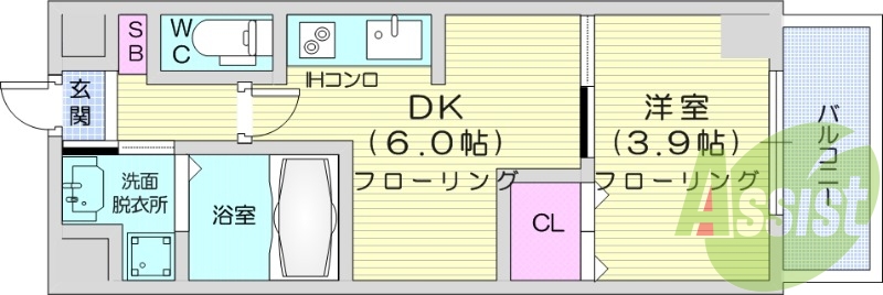 1DK、オートロック、防犯カメラ、エアコン・。