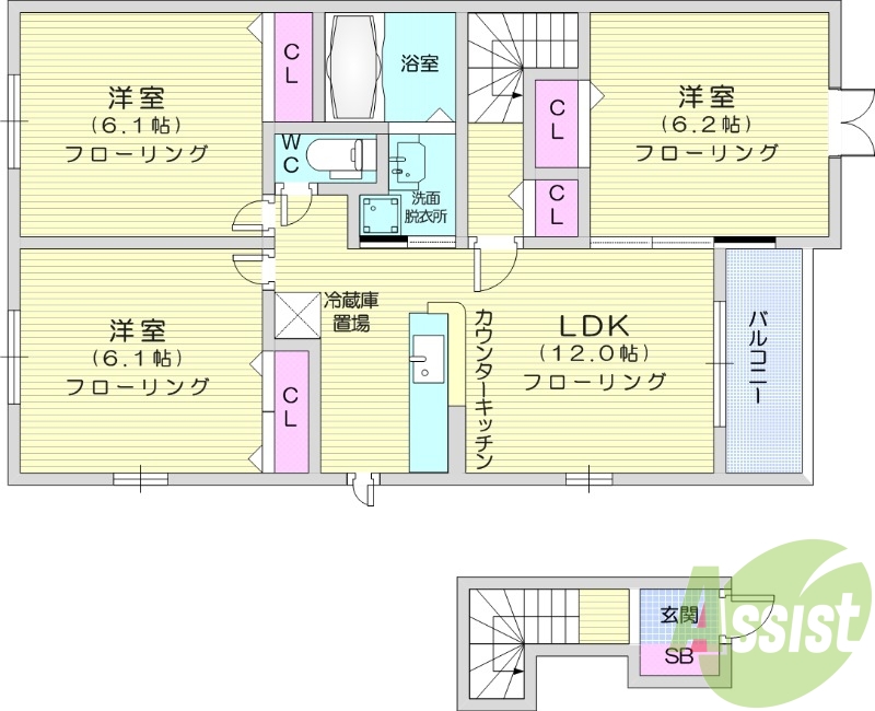 3LDK、追焚機能、浴室乾燥機、独立洗面台