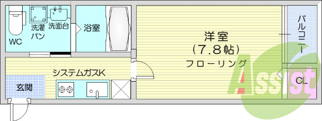１Ｋ、バストイレ別、温水洗浄便座、追焚機能、独立洗面台
