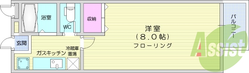1*、エアコン、室内洗濯機置き場、ウォシュレット