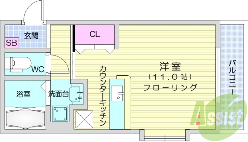 ワンルーム、デジタルキー、ペット可、エアコン。