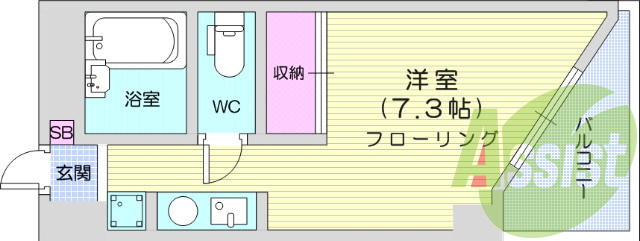 1Ｋ、エアコン、バストイレ別、IHクッキングヒーター