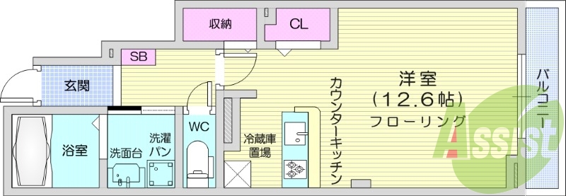 1K、追い焚き、浴室乾燥機、独立洗面化粧台