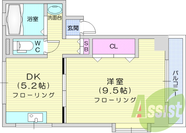 １ＤＫ、バストイレ別、エアコン、独立洗面台、シューズボックス