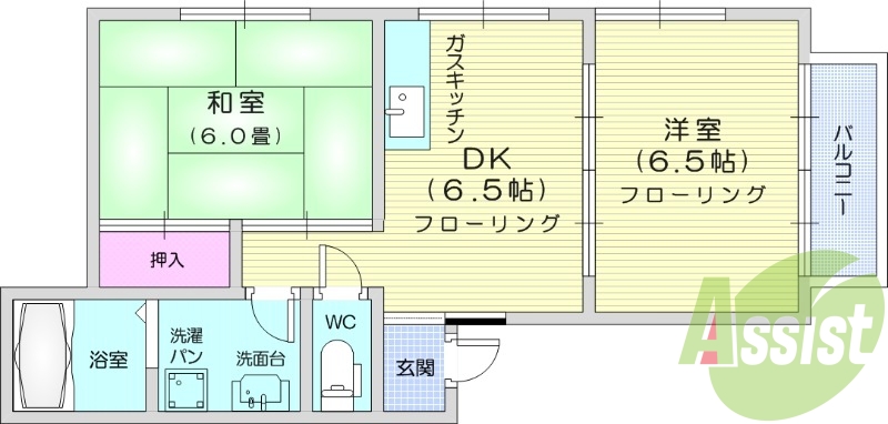 バストイレ別、和室、バルコニー、室内洗濯機置き場