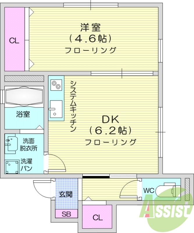 1ＤＫ、カメラ付きインターホン、追い焚き、浴室乾燥機