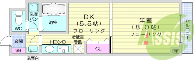 1ＤＫ、オートロック、エレベーター、オール電化