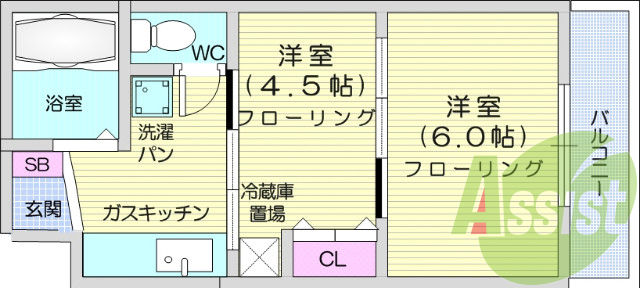 お写真は206号室のものです。参考にしてくださいませ。