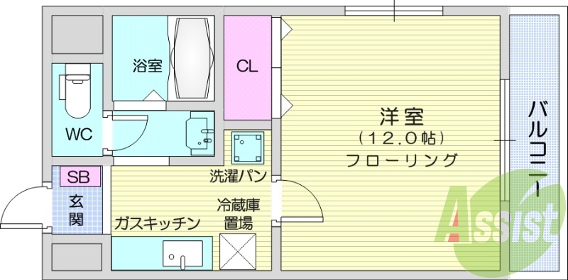１Ｋ、独立洗面、室内パン、エアコン、宅配ＢＯＸ、オートロック