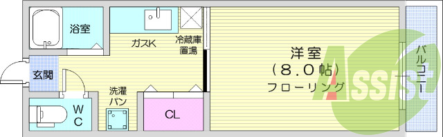 1K、モニター付きインターホン、BT別。