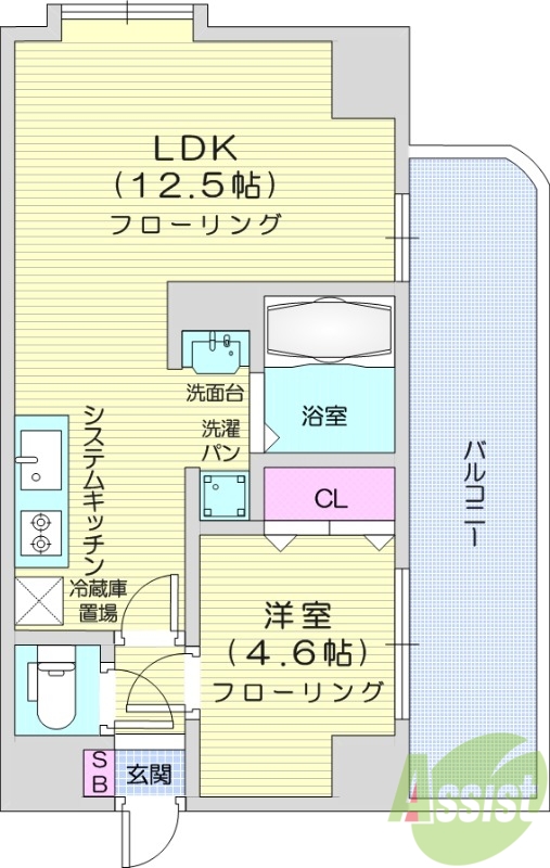 1LDK、システムキッチン、ウォシュレット、エアコン