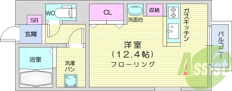 1R、モニター付きインターホン、ウォシュレット
