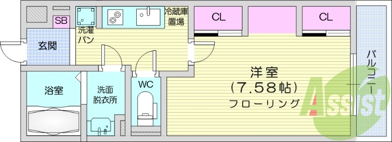 写真は別号室です。1K、システムキッチン、オートロック、南向