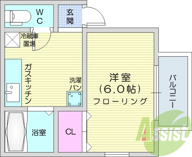 1K、ネット無料、カメラ付きインターホン、バストイレ別