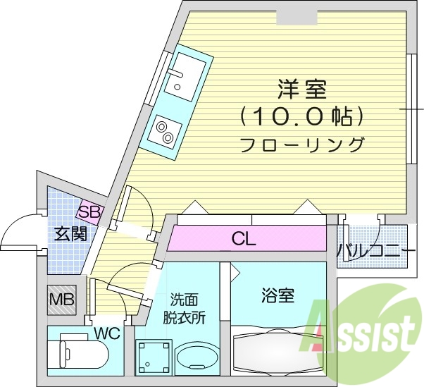１Rですが、洗面所が独立してるので快適ですよ。