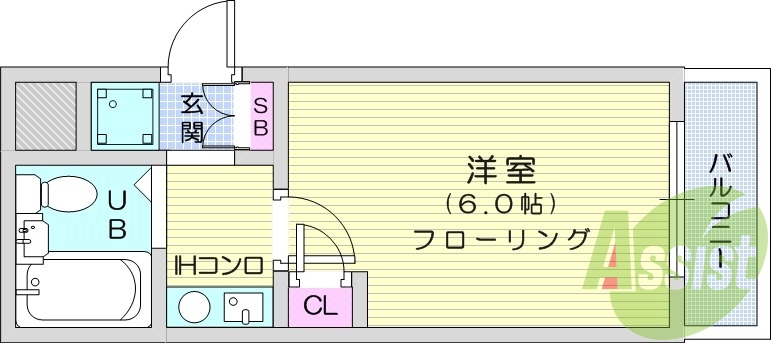 1K　オートロック　都市ガス　IHクッキングヒーター