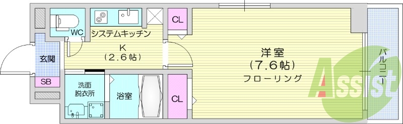 1K、ダブルロックキー、浴室乾燥機、ネット使用料無料