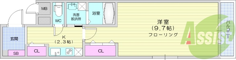 1K、ダブルロックキー、浴室乾燥機、ネット使用料無料