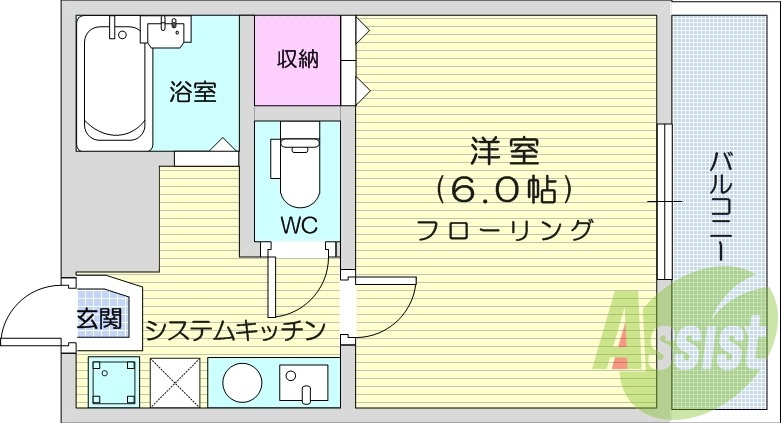 1K、3階、ネット使用料不要、温水洗浄便座、南西向き