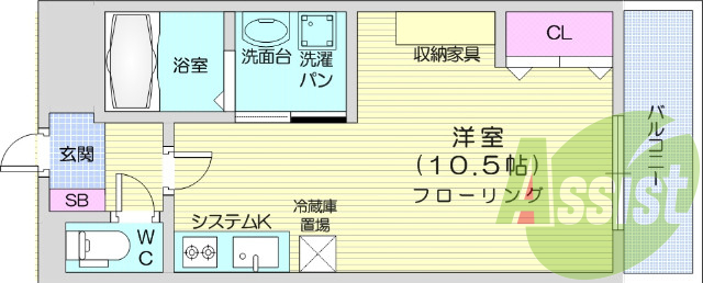 写真は別号室です。１R・ネット使用料無料、オートロック