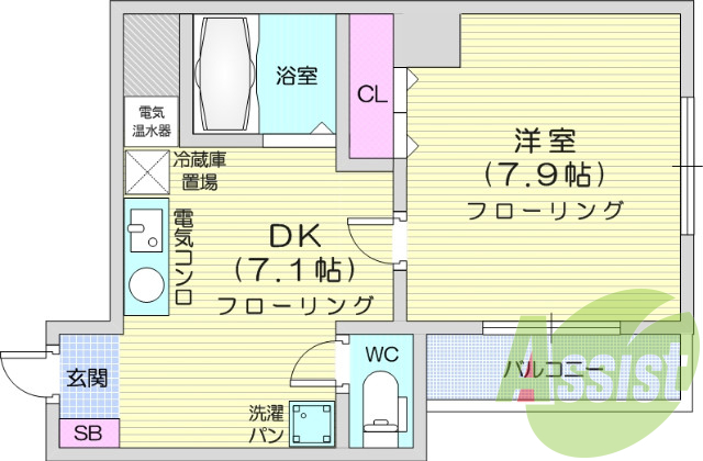 1ＤＫ、オール電化、インターホン、ウォッシュレット